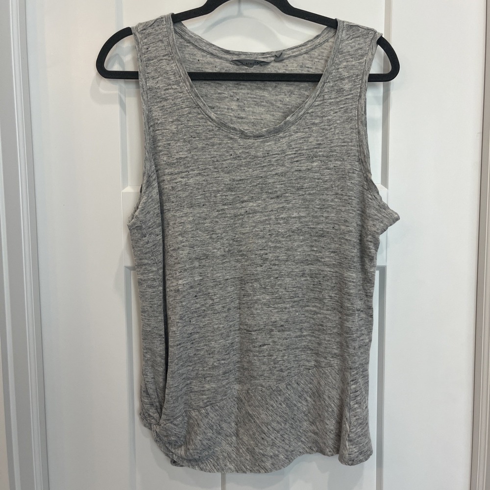 ATHLETA Women's  Heather Gray Sleeveless‎  Side Knot Zephyr Tank Top Size Large